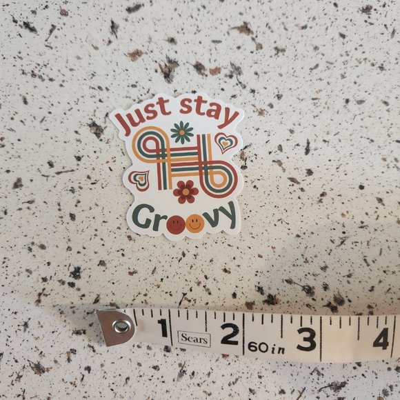 10/$10 NEW Just Stay Groovy Hippie Boho Retro Love Flower Sticker - Picture 2 of 2